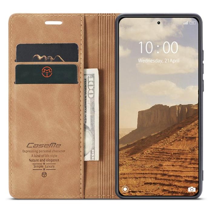 Caseme - CASEME 013 Series Mobilskal till Xiaomi 14 Automatisk Stängning Brun
