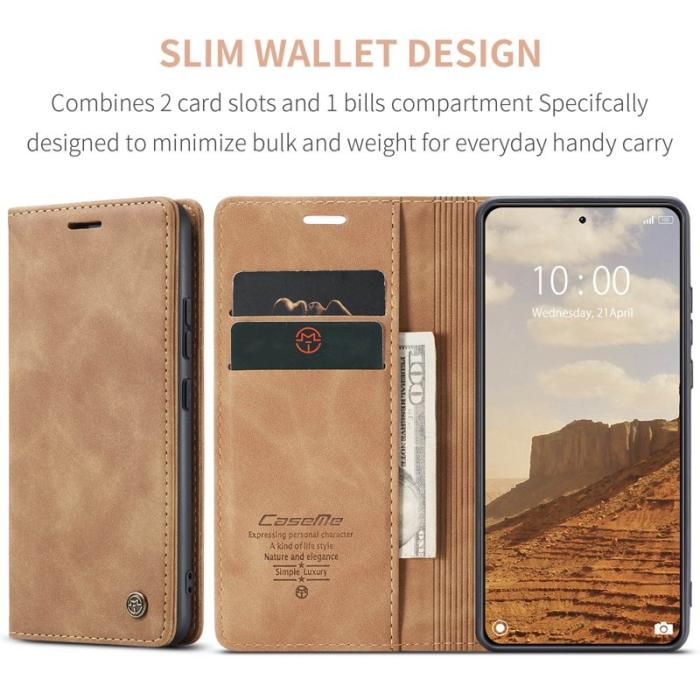 Caseme - CASEME 013 Series Mobilskal till Xiaomi 14 Automatisk Stängning Brun