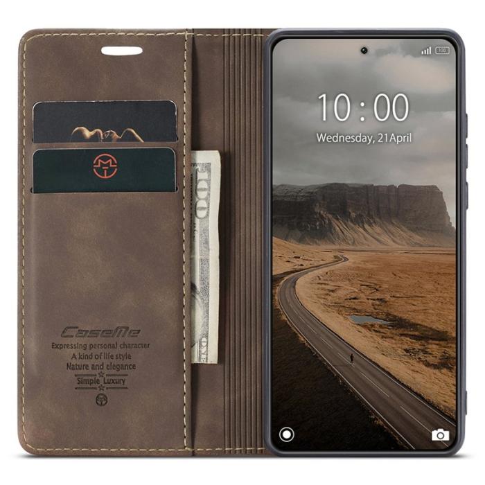 Caseme - CASEME 013 Series Mobilskal till Xiaomi 14 Automatisk Stängning Brun