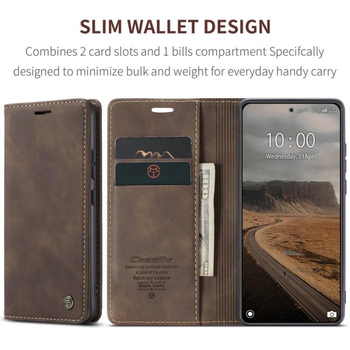 Caseme - CASEME 013 Series Mobilskal till Xiaomi 14 Automatisk Stängning Brun