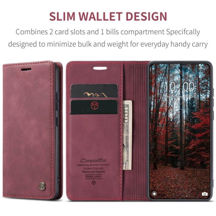 Caseme - CASEME 013 Series Mobilskal till Xiaomi 14 Automatisk Stängning Röd
