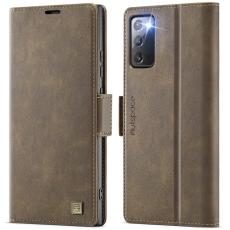 AUTSPACE - AUTSPACE Fodral f&ouml;r Samsung Galaxy Note20 5G KonstL&auml;der - Brun