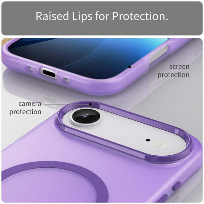 A-One Brand - iPhone 17 Air Mobilskal MagSafe Slim Matte Translucent - Lila