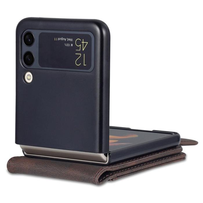AZNS - AZNS Samsung Galaxy Z Flip4 5G Fodral KonstLäder - Brun