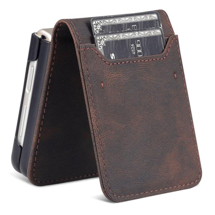 AZNS - AZNS Samsung Galaxy Z Flip4 5G Fodral KonstLäder - Brun