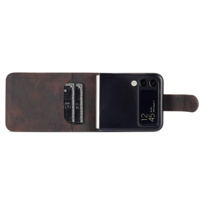 AZNS - AZNS Samsung Galaxy Z Flip4 5G Fodral KonstLäder - Brun