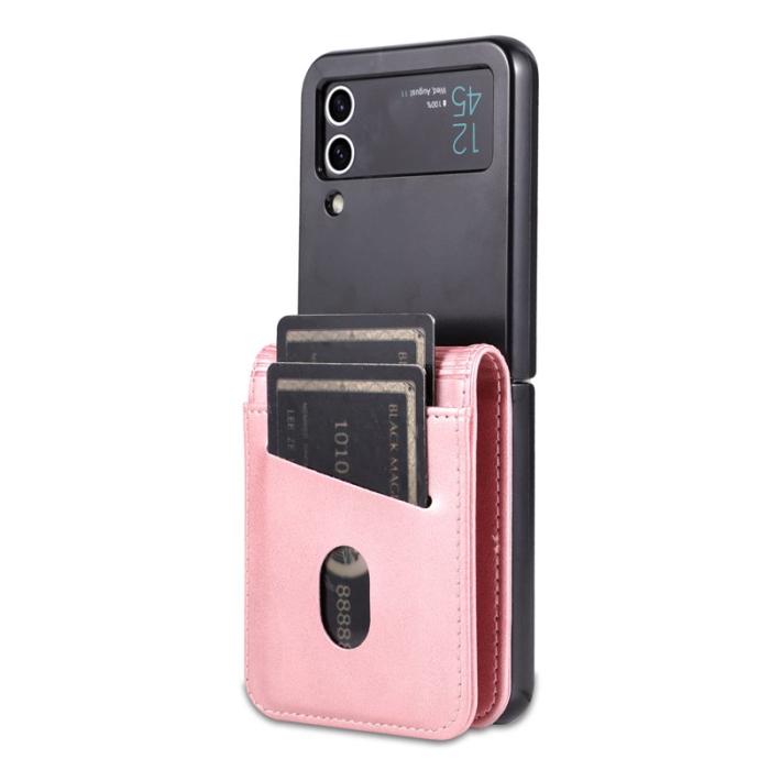 AZNS - AZNS Samsung Galaxy Z Flip4 5G Plånboksfodral Konstläder - Roséguld
