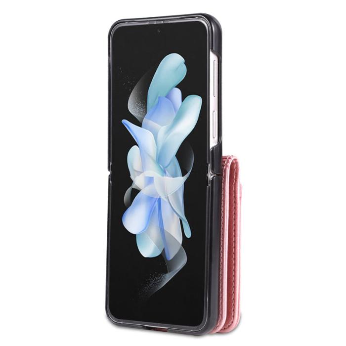 AZNS - AZNS Samsung Galaxy Z Flip4 5G Plånboksfodral Konstläder - Roséguld