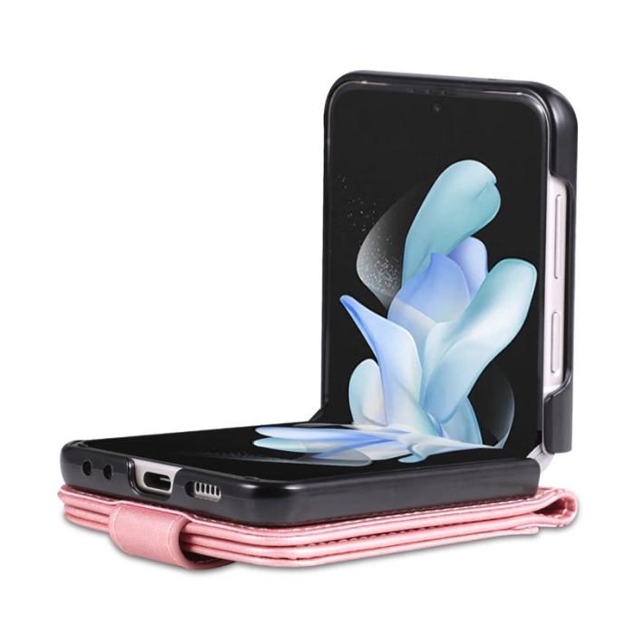 AZNS - AZNS Samsung Galaxy Z Flip4 5G Plånboksfodral Konstläder - Roséguld