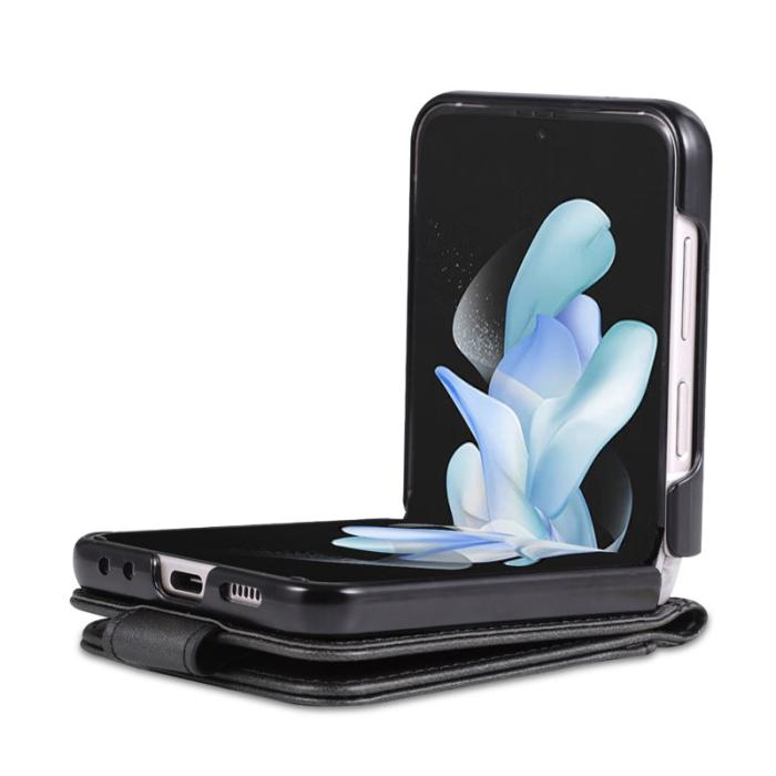 AZNS - AZNS Samsung Galaxy Z Flip4 5G Plånboksfodral Konstläder - Svart