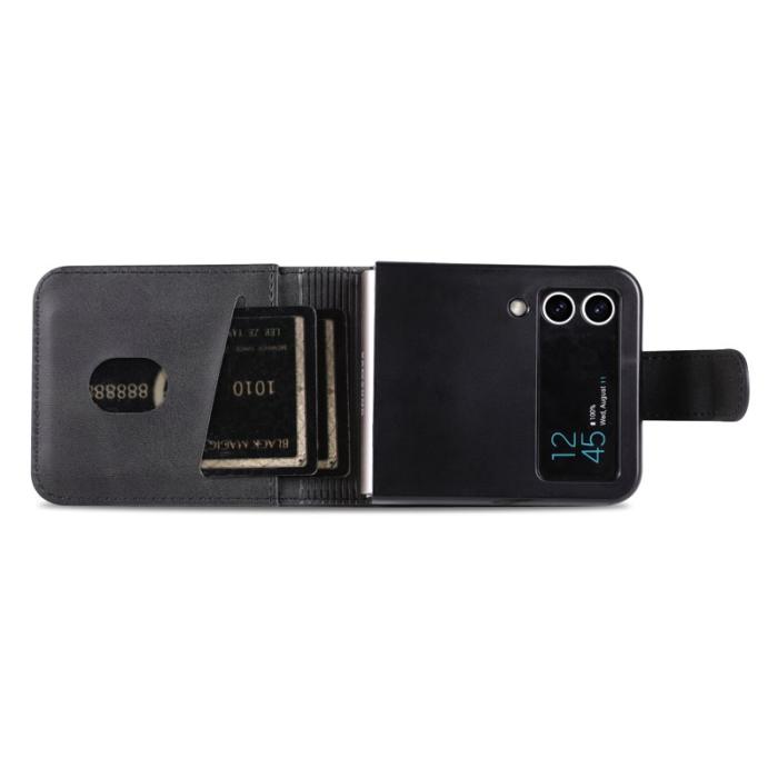 AZNS - AZNS Samsung Galaxy Z Flip4 5G Plånboksfodral Konstläder - Svart