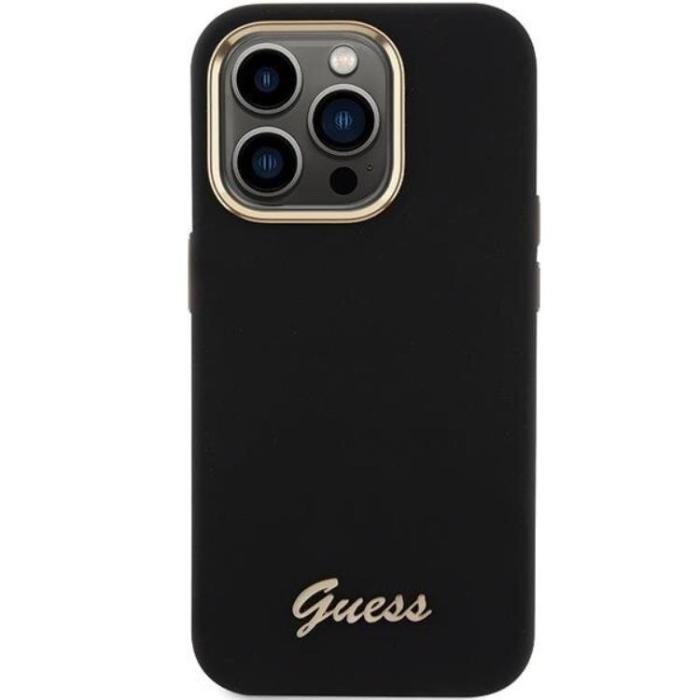 Guess - Guess iPhone 15 Pro Max Mobilskal Silikon Script Metal Logo