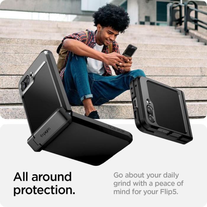 UTGATT - Spigen Galaxy Z Flip 5 Mobilskal Tough Armor Pro - Svart