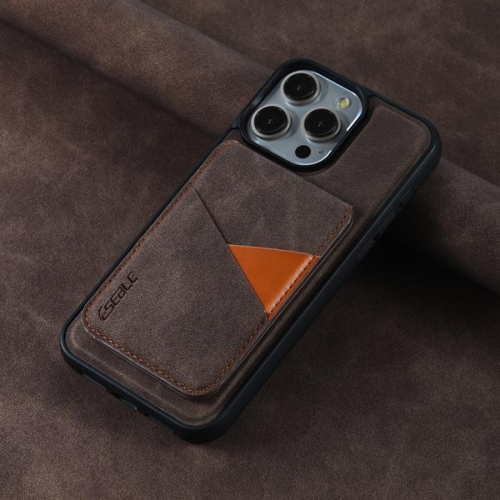 ESEBLE - ESEBLE E2 för iPhone 16 Pro Fodral KonstLäder - Brun