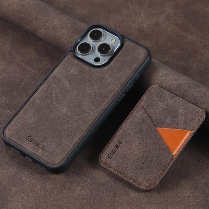ESEBLE - ESEBLE E2 för iPhone 16 Pro Fodral KonstLäder - Brun