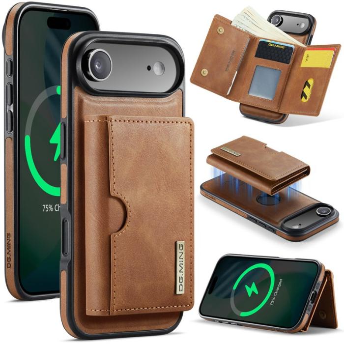 DG.MING - DG.MING M6 Series Mobilskal till iPhone Air Magnetiskt Plånboksfodral Brun