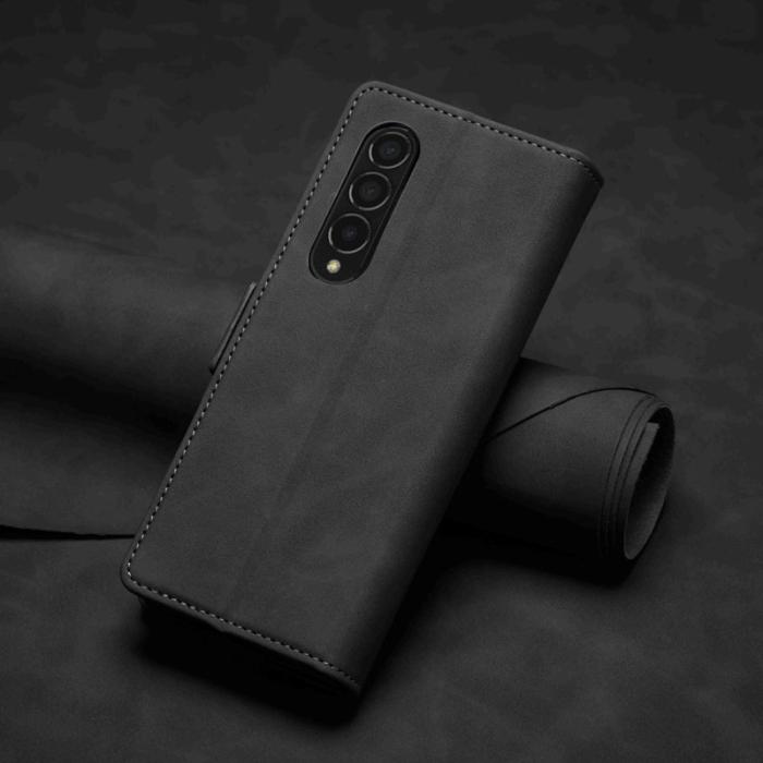 FORWENW - FORWENW F3-Series Samsung Galaxy Z Fold3 5G Konstläder Plånboksfodral - Svart