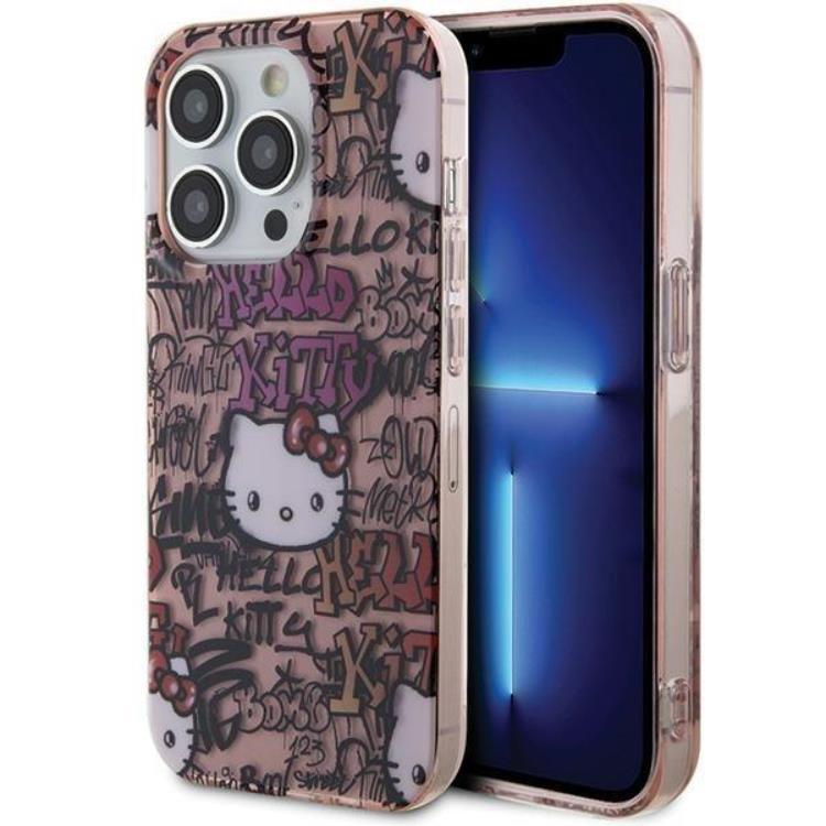 Hello Kitty iPhone 15 Pro Max Mobilskal IML Tags Graffiti - Rosa | 2353 | AlltMobil