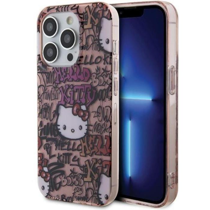 Hello Kitty - Hello Kitty iPhone 15 Pro Max Mobilskal IML Tags Graffiti - Rosa