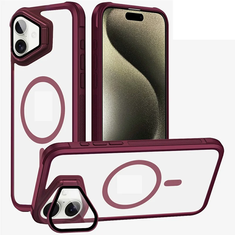iPhone 16 Plus Mobilskal Magsafe med Linsskyddsstöd (Vinröd) | 2353 | AlltMobil
