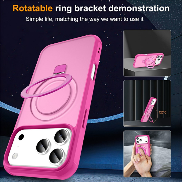 A-One Brand - iPhone 17 Pro Mobilskal MagSafe TPU+PC Kickstand - Rosé