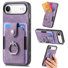 A-One Brand - iPhone Air Mobilskal med Korthållare Läder Kickstand - Lila