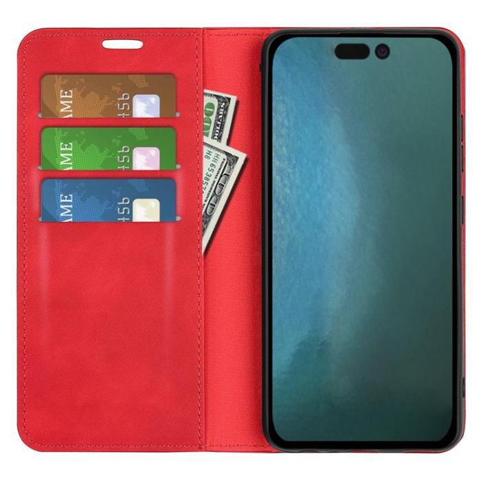 OEM - Folio iPhone 14 Pro Plånboksfodral - Röd