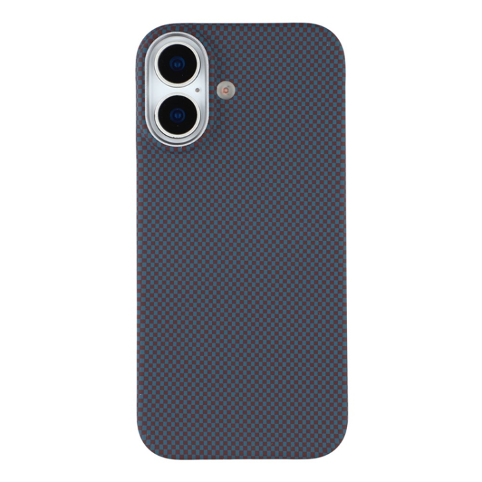 A-One Brand - iPhone 17 Mobilskal MagSafe Carbon Fiber - Mörkblå/Vinröd