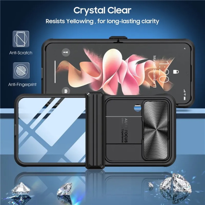 OEM - Galaxy Z Flip 4 Mobilskal 360 Kamera Slider - Svart