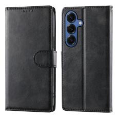 OEM - Samsung Galaxy S26 Fodral St&auml;ll PU L&auml;der Flip Skydd - Svart