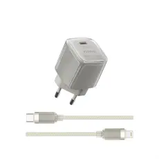 WIWU - WIWU Snabbladdare GaN 30W Med Lightning Kabel Jello - Vit