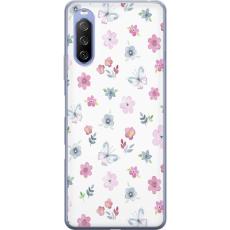 Gustaf - Mobilskal till Sony Xperia 10 III Lite med Blommor och fj&auml;rillar