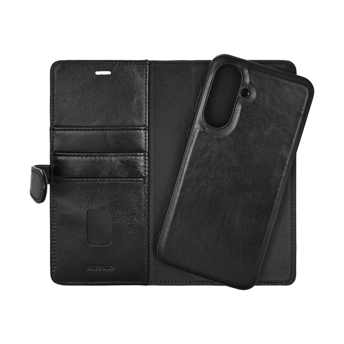 BUFFALO - Buffalo Galaxy A36 5G Plånboksfodral Läder 3 Kort - Svart