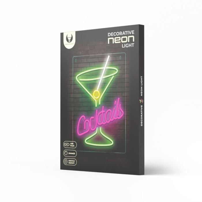 Forever Light - Forever Light LED Neon PLEXI COCKTAILS - Rosa/Grön