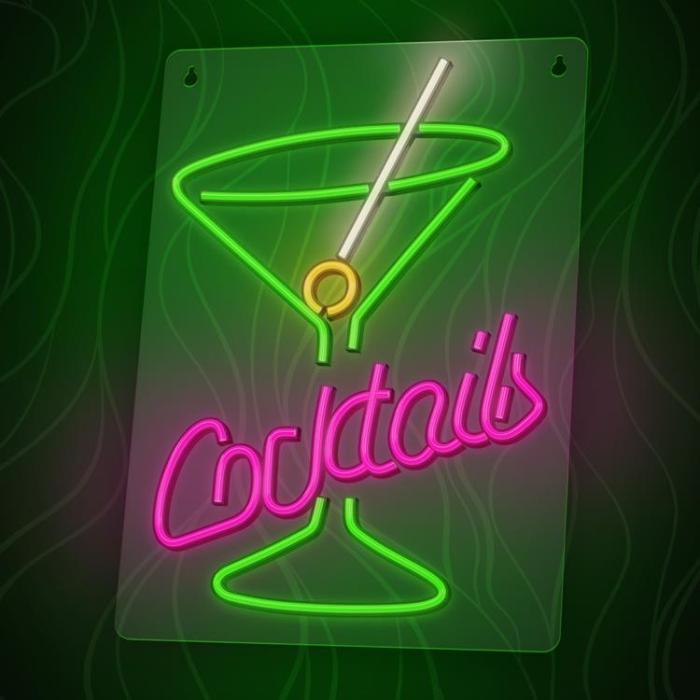 Forever Light - Forever Light LED Neon PLEXI COCKTAILS - Rosa/Grön