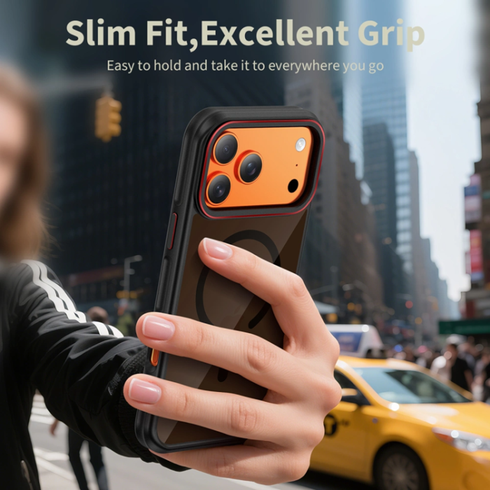 Tech-Protect - Tech-Protect iPhone 17 Pro Mobilskal Magsafe Hybrid - Svart/Röd