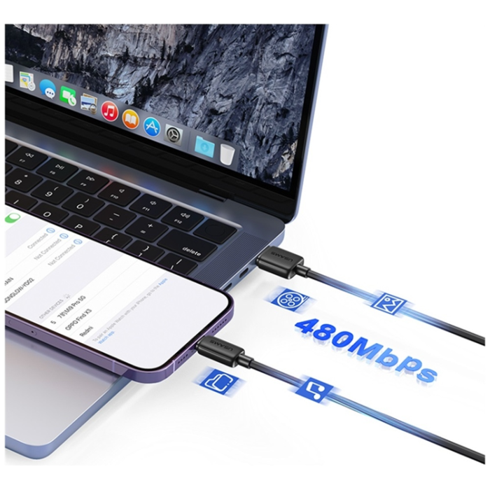 USAMS - Usams USB-A Till Lightning Kabel 1m KY Series - Vit