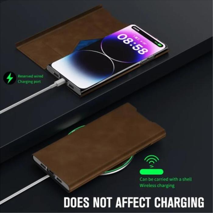 Taltech - iPhone 15 Pro Plånboksfodral Kickstand - Brun
