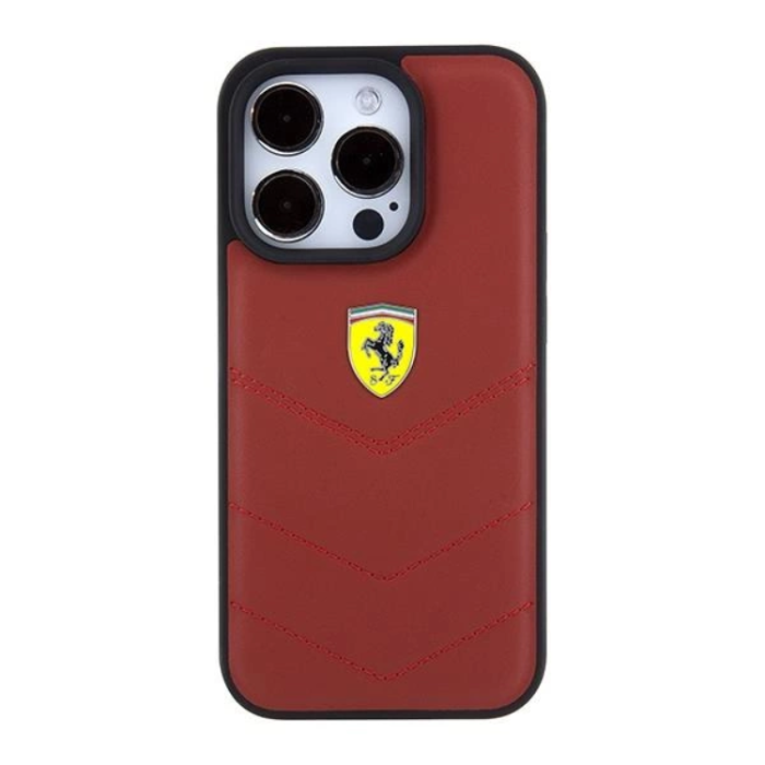 Ferrari - Ferrari iPhone 15 Pro Mobilskal Läder Stitched Lines