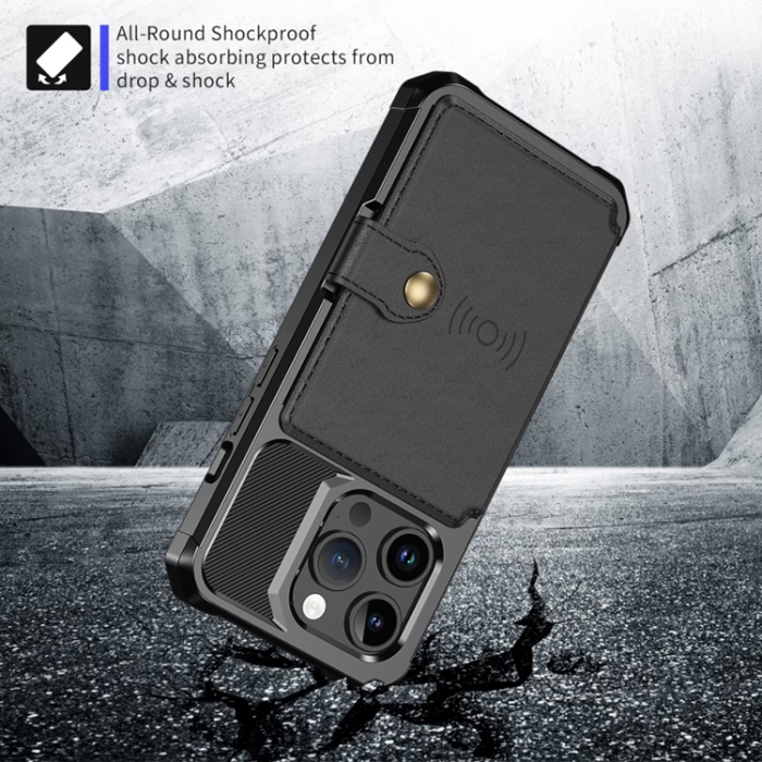 OEM - iPhone 13 Pro Max Mobilskal Korthållare TPU - Svart