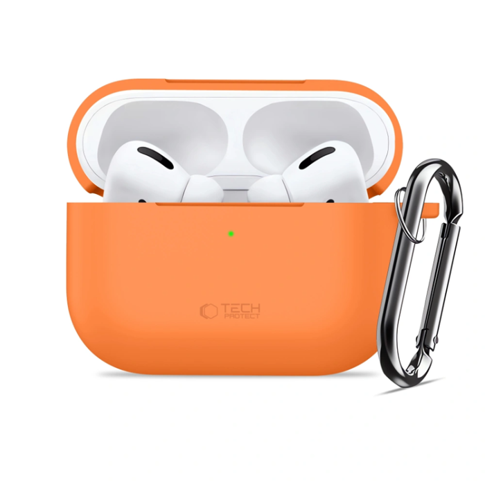 Tech-Protect - Tech-Protect Apple Airpods Pro 3 Skal Silikon Hook - Cosmic Orange