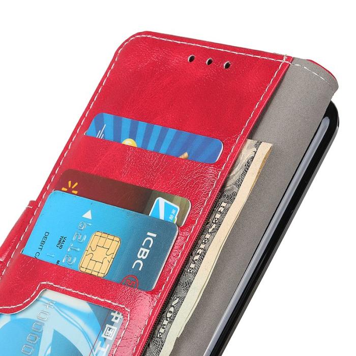 OEM - ABEEL Samsung Galaxy S26 Ultra Plånboksfodral Konstläder Crazy Horse - Röd