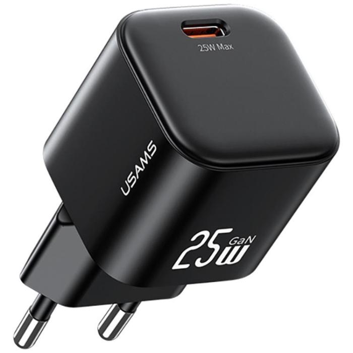 USAMS - USAMS Snabbladdare 25W USB-C GaN Mini JC CC289 - Svart