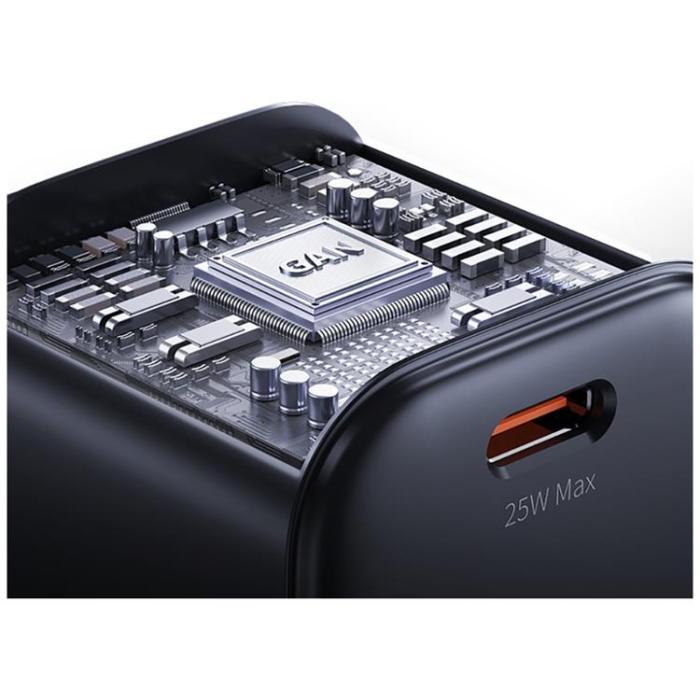 USAMS - USAMS Snabbladdare 25W USB-C GaN Mini JC CC289 - Svart
