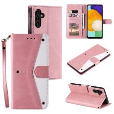OEM - Samsung Galaxy S26 Plus Fodral &Auml;kta L&auml;der Splicing - Ros&eacute;guld