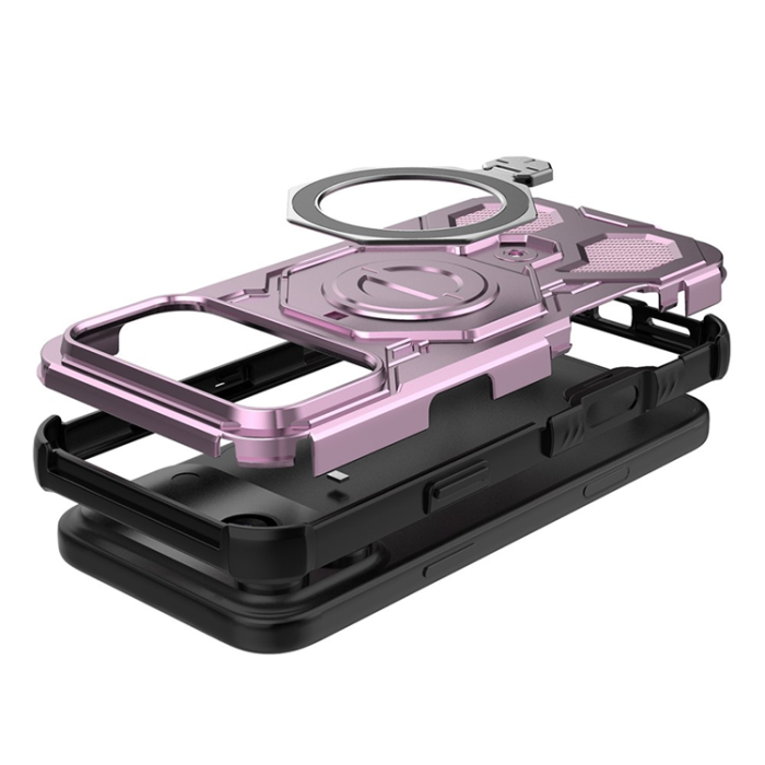 A-One Brand - iPhone 17 Pro Max Mobilskal Rotating Kickstand - Rosa