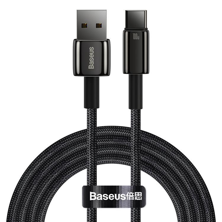 Baseus Tungsten USB-C till USB-A kabel 100W 2m - Svart | 3541 | AlltMobil