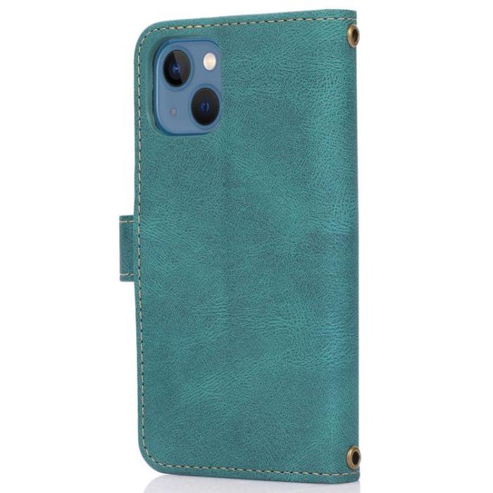 OEM - iPhone 14 Plus Plånboksfodral Flip - Grön