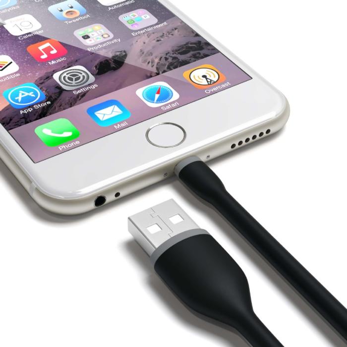 UTGATT4 - Satechi Flexibel Lightning-kabel 15 cm - Svart