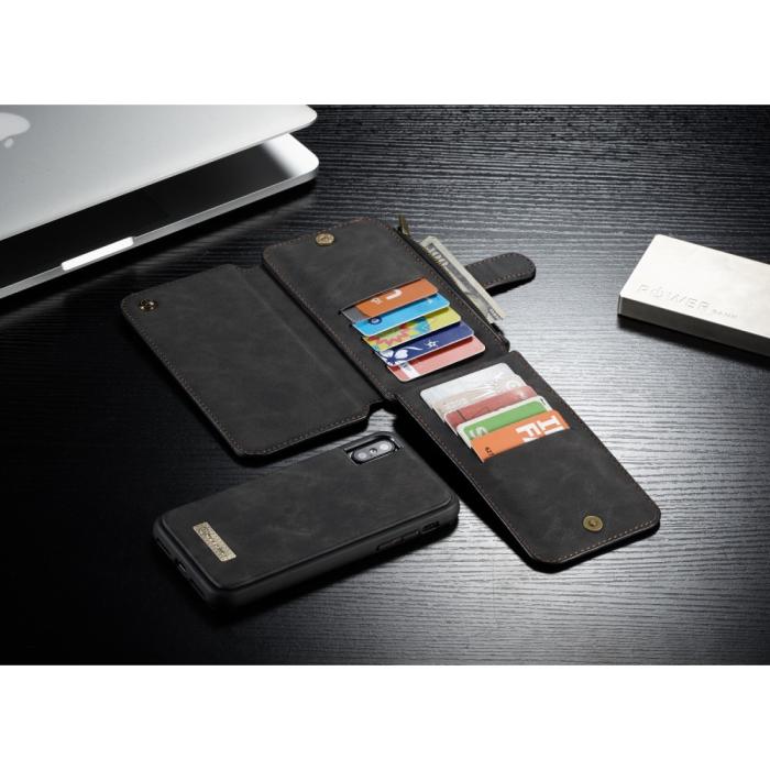 UTGATT4 - Caseme Plånboksfodral i läder till iPhone X - Svart